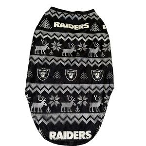 Las Vegas Raiders Dog Family Holiday Ugly flannel Sweater large nfl pet